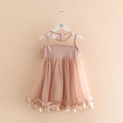 In Stock Dusty Pink Tulle Cotton Flower Girl..