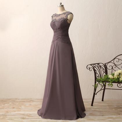 A Line Straps Chiffon Appliques Open Back Prom Dress with Belt LBQ2864 main image 1