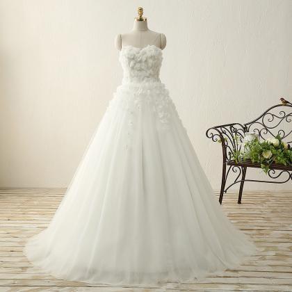 Strapless Sweetheart Tulle Wedding Dress With..