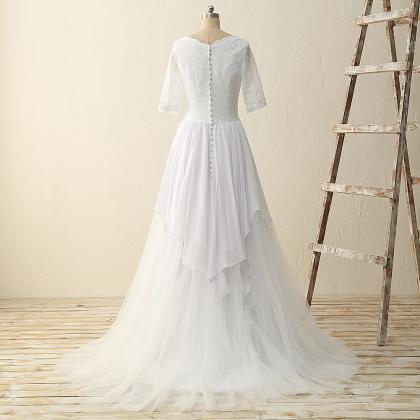 Half Sleeve Lace Cover Satin Up Chiffon And Tulle..