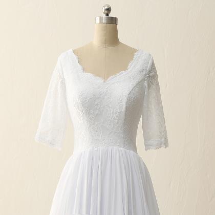 Half Sleeve Lace Cover Satin Up Chiffon And Tulle..