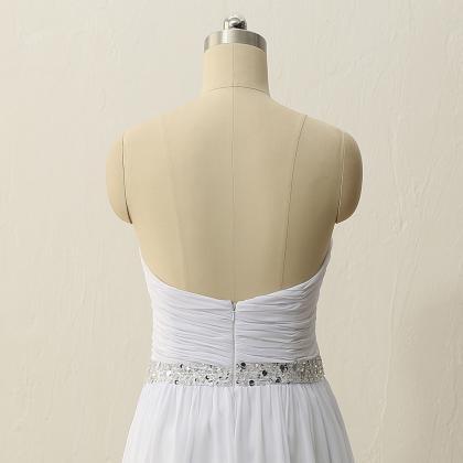 Sweetheart Ruched Chiffon A-line Wedding Dress..