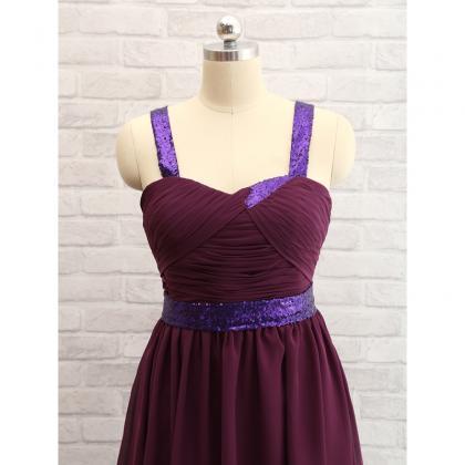 Straps And Belt With Sequins Ruched Sweetheart..