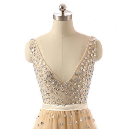 Double V Bodice With Floral Rhinestones Back..