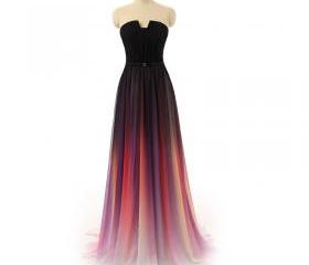 A-line Floor-Length Chiffon Pleated Dress Cabernet