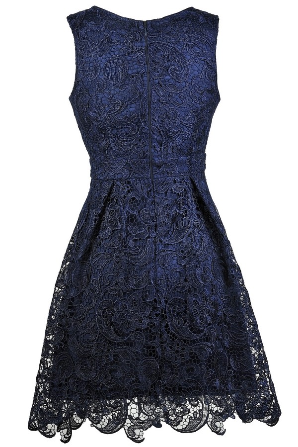 Sleeveless Lace Midi Dress With Crystal Embellishments on Luulla