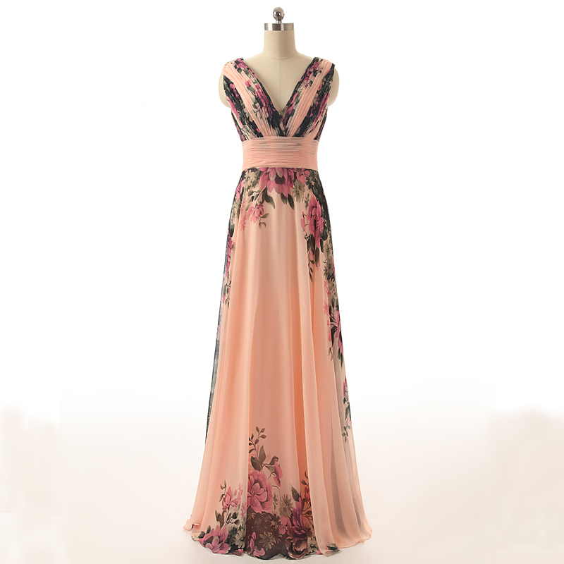 long new pattern gown